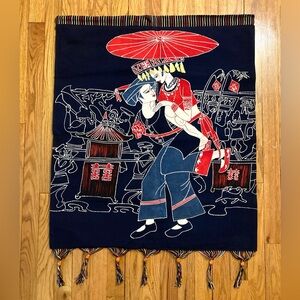 Chinese Batik Wall hanging of Two Friends